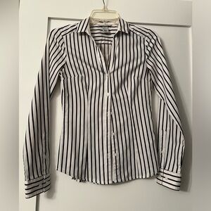 H&M size 2 women’s shirt worn;  white and navy